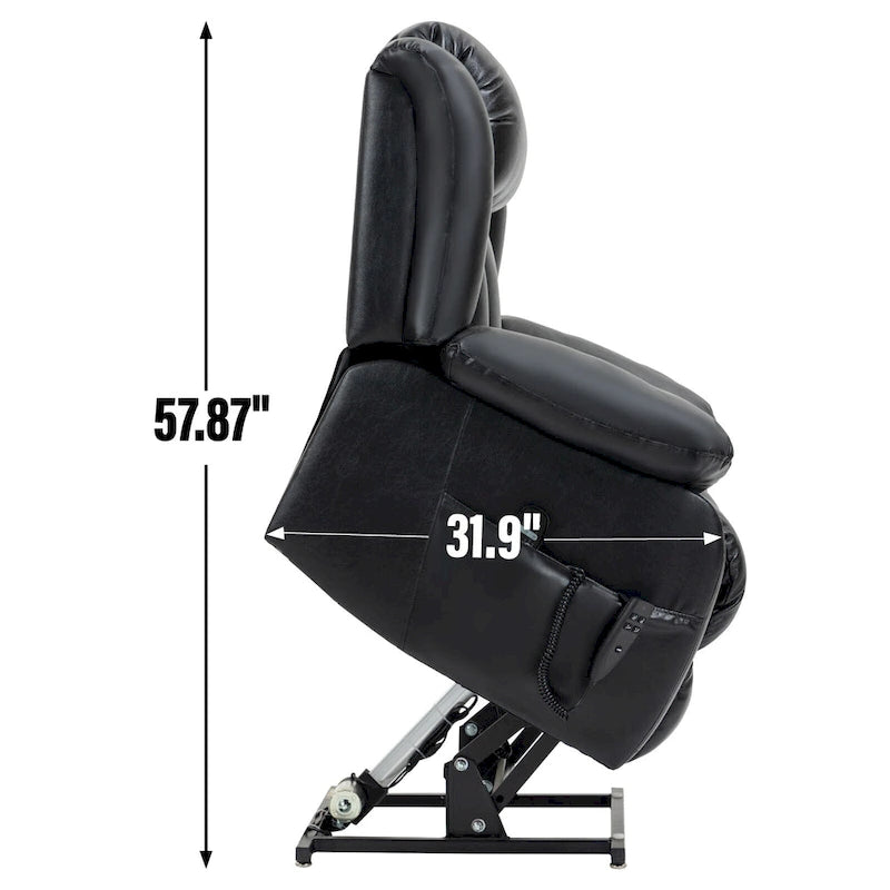 Dual Motor Infinite Position Electric Power Lift Recliner Chair - Genuine Leather Brown