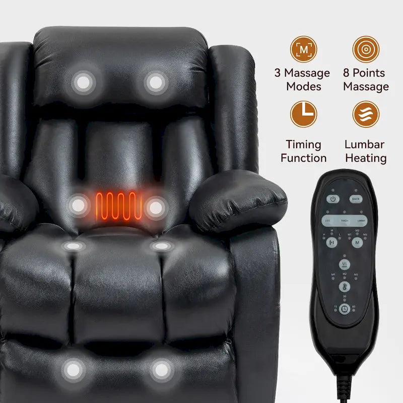 Dual Motor Infinite Position Electric Power Lift Recliner Chair - Genuine Leather Brown