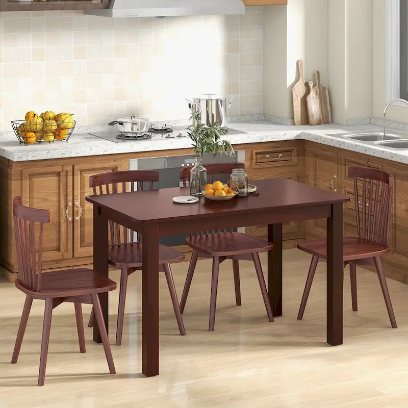 Extendable Folding Rubber Wood Dining Table - Cherry - Seats 4-6