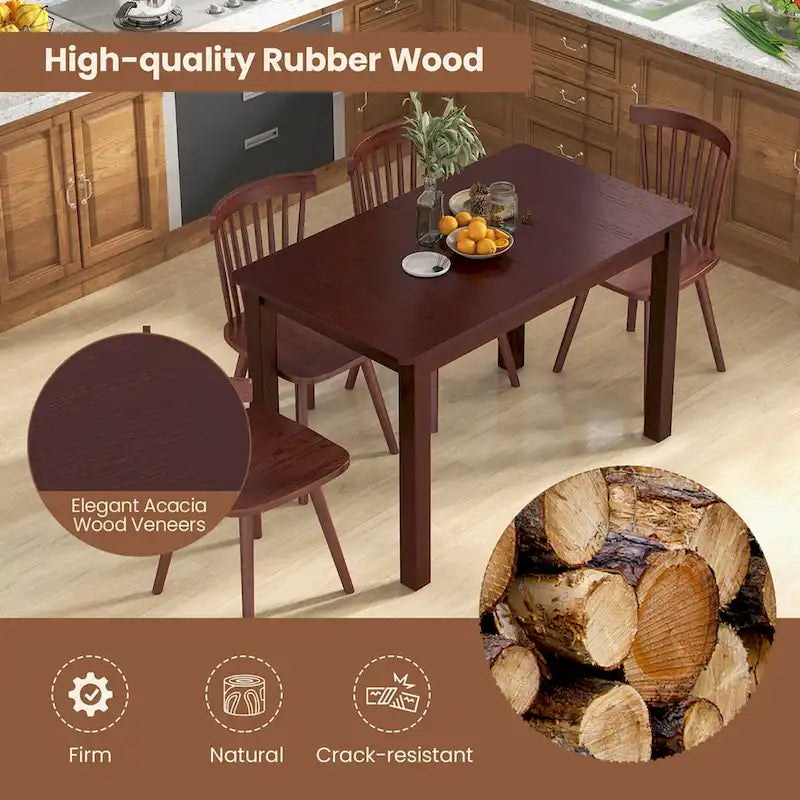 Extendable Folding Rubber Wood Dining Table - Cherry - Seats 4-6