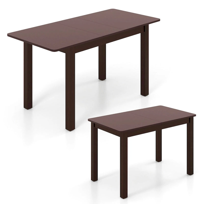 Extendable Folding Rubber Wood Dining Table - Cherry - Seats 4-6