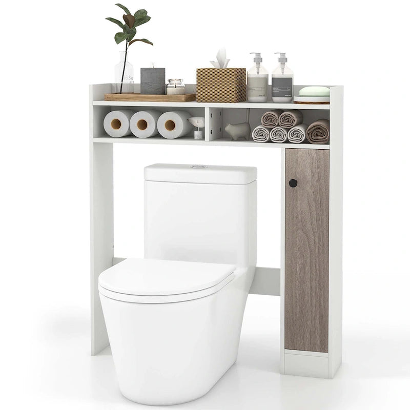 Over the Toilet Bathroom Cabinet Floor Storage Organizer