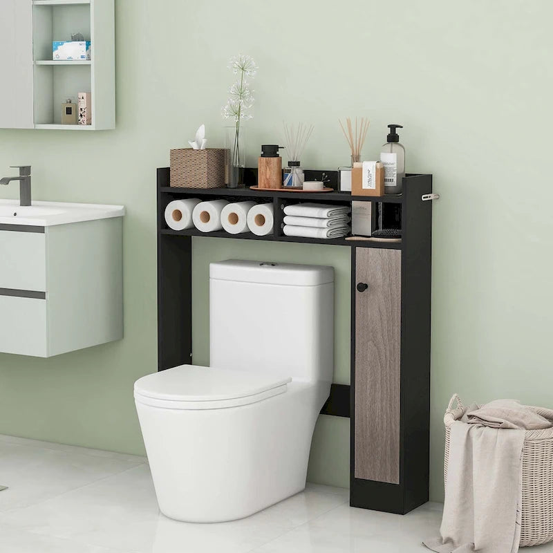 Over the Toilet Bathroom Cabinet Floor Storage Organizer