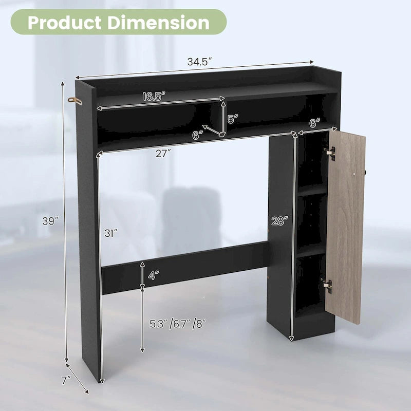 Over the Toilet Bathroom Cabinet Floor Storage Organizer