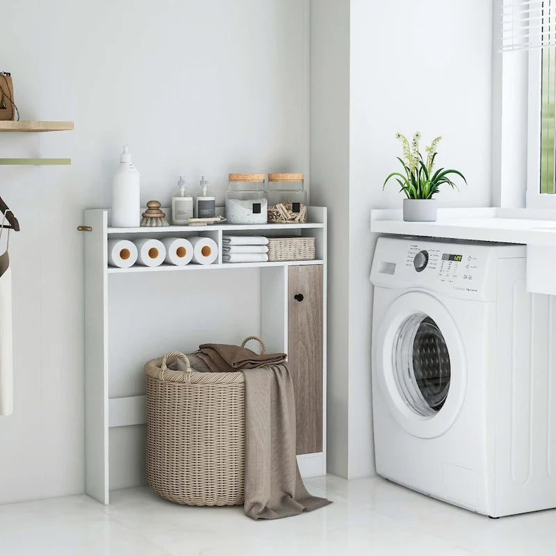 Over the Toilet Bathroom Cabinet Floor Storage Organizer