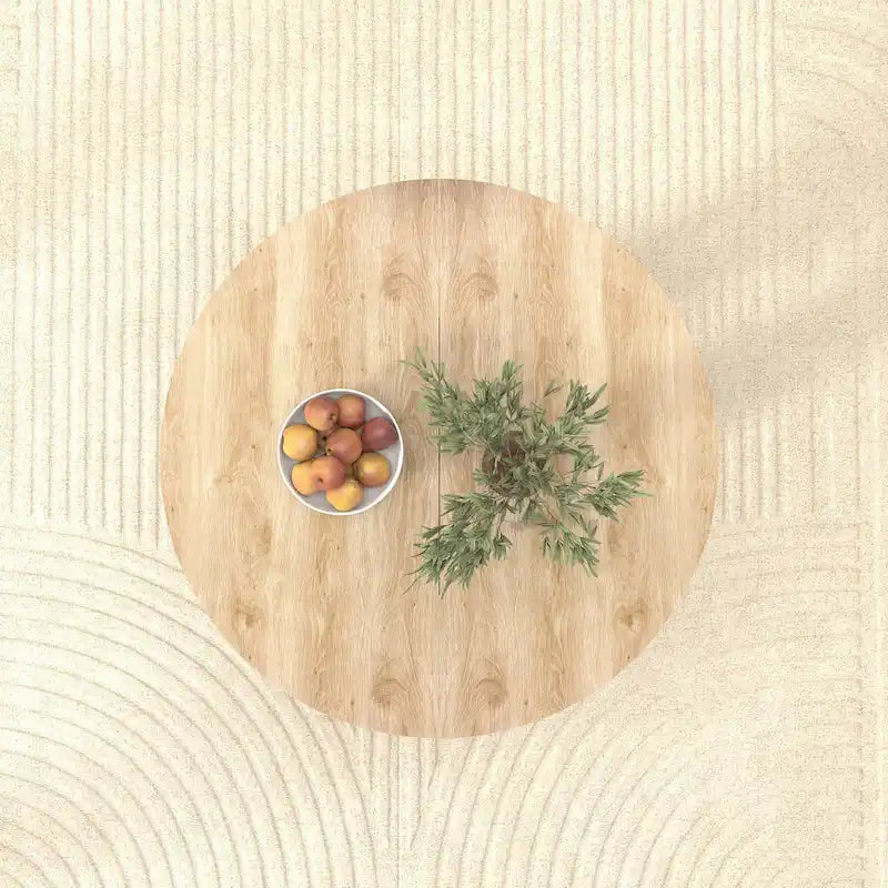 Extendable Farmhouse Round Dining Table with X-Base - Seats 2-6
