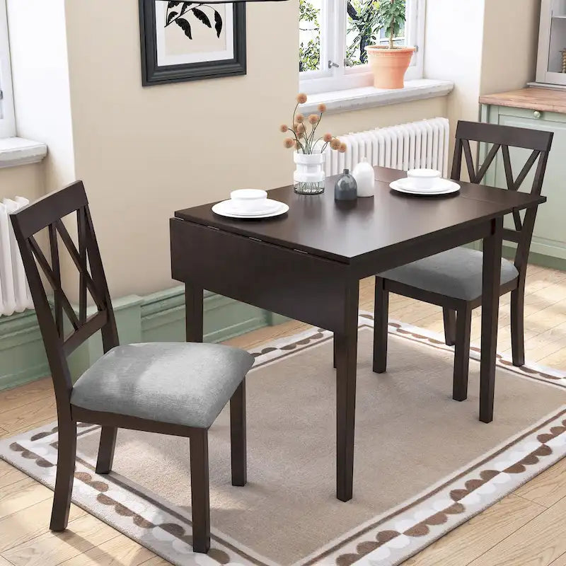Extendable Farmhouse Round Dining Table with X-Base - Seats 2-6