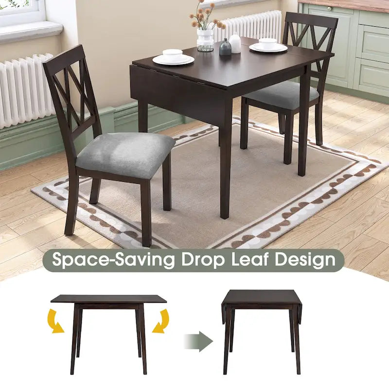 Extendable Farmhouse Round Dining Table with X-Base - Seats 2-6