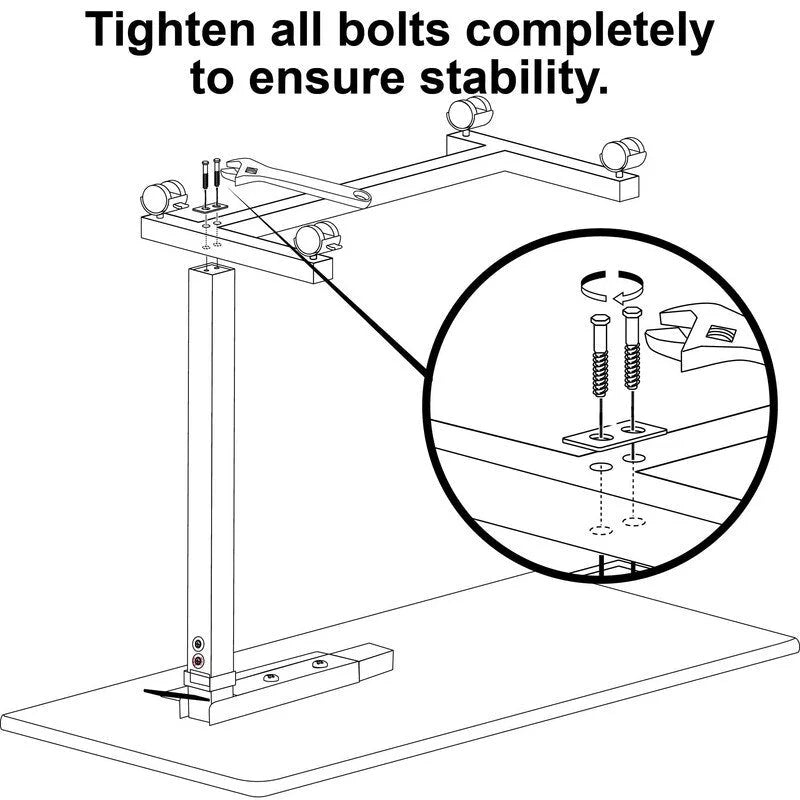 Adjustable Height Overbed Bedside Table