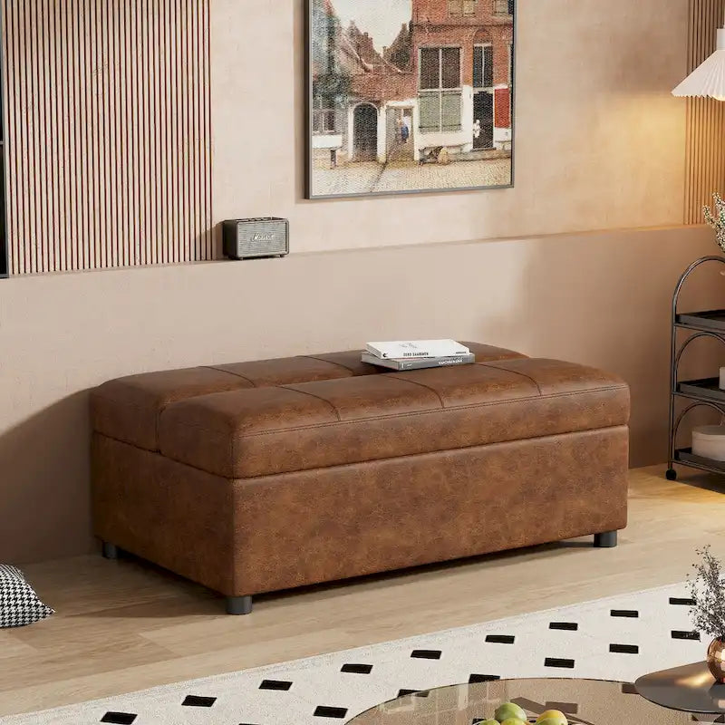 Twin Size Folding Ottoman Sleeper Bed with Mattress