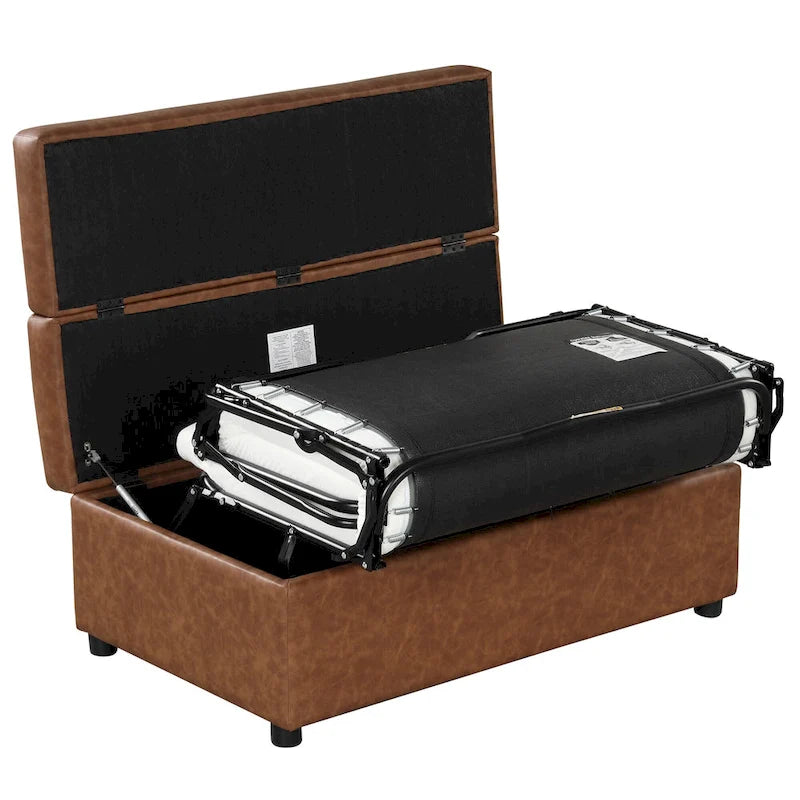 Twin Size Folding Ottoman Sleeper Bed with Mattress