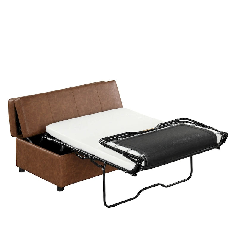 Twin Size Folding Ottoman Sleeper Bed with Mattress
