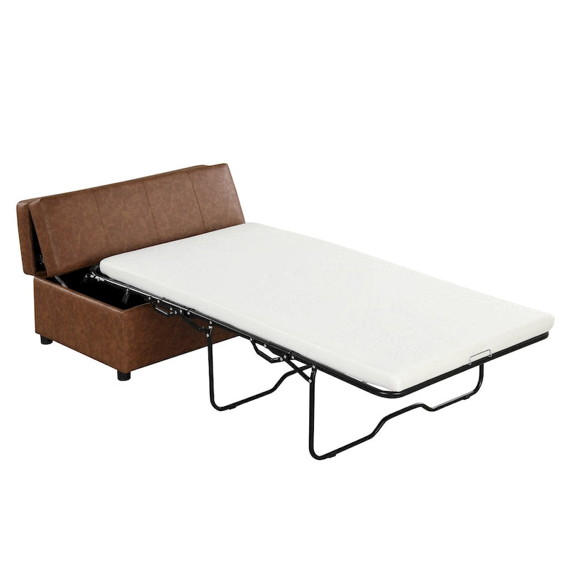 Twin Size Folding Ottoman Sleeper Bed with Mattress