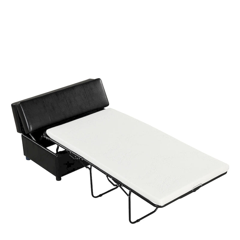 Twin Size Folding Ottoman Sleeper Bed with Mattress