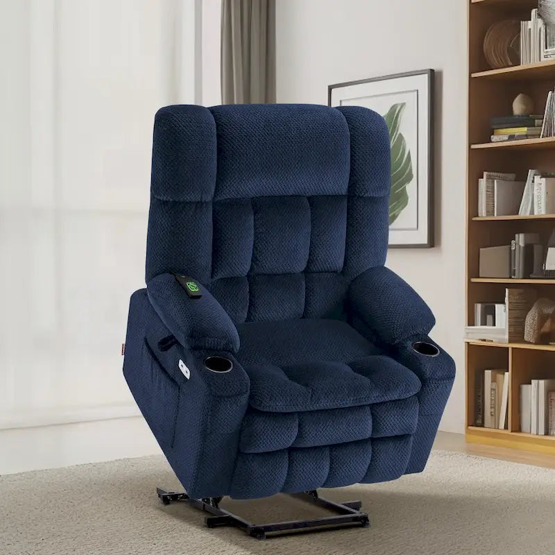 Dual Motor Power Lift Recliner Chair with Massage and Heat - Large Wide