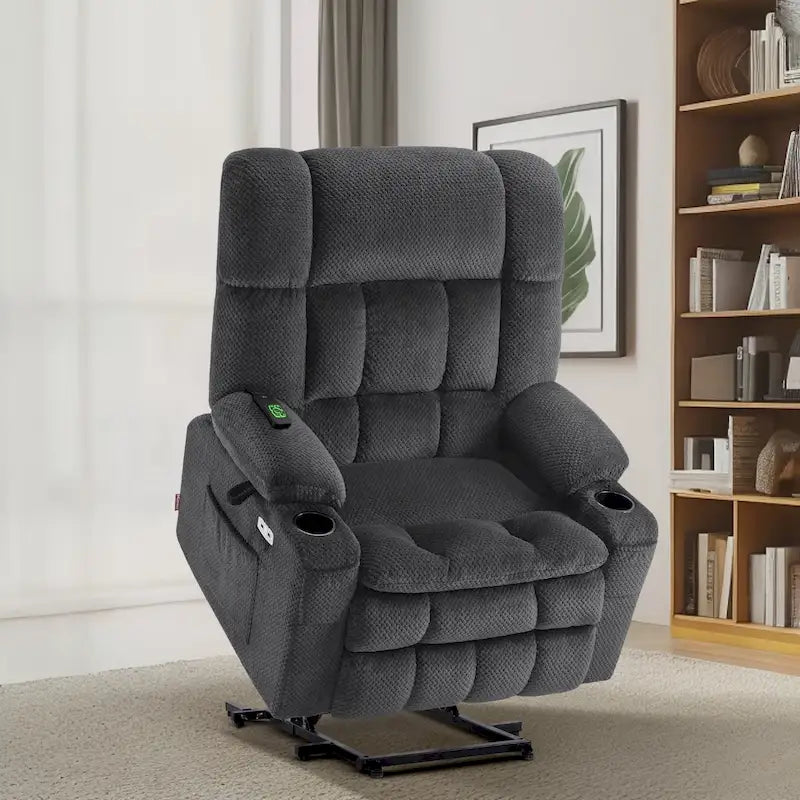 Dual Motor Power Lift Recliner Chair with Massage and Heat - Large Wide