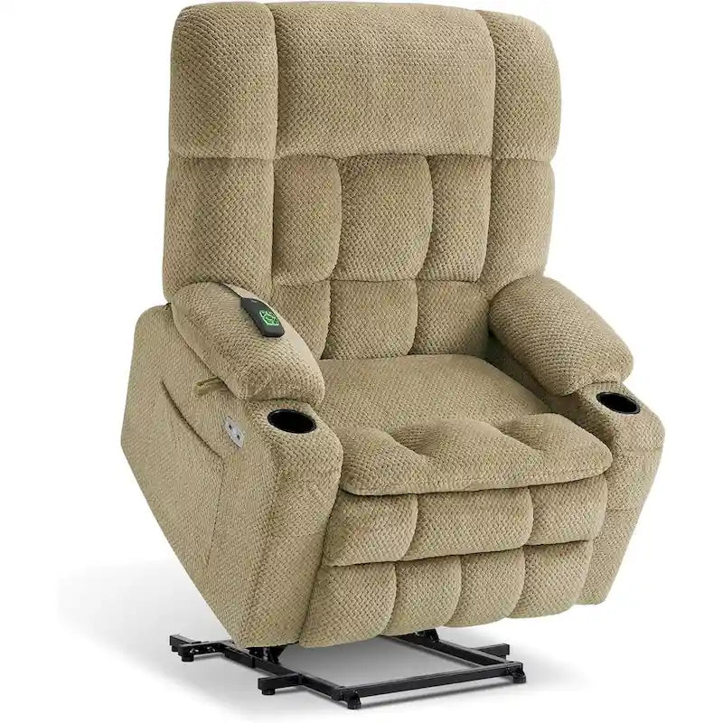 Dual Motor Power Lift Recliner Chair with Massage and Heat - Large Wide