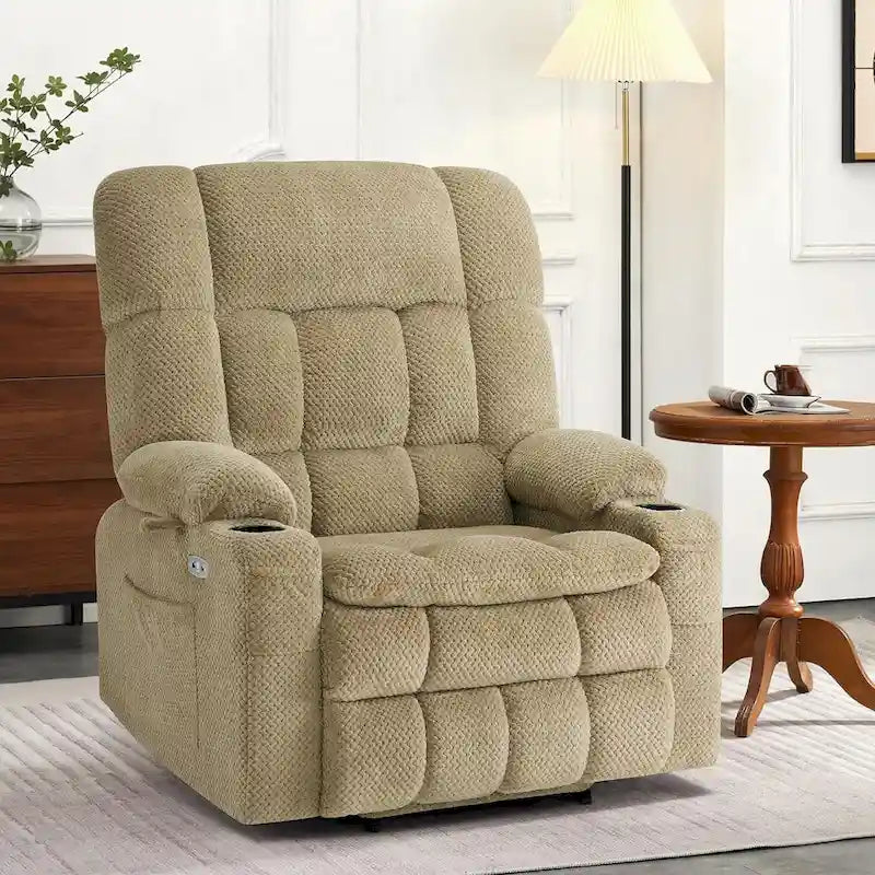 Dual Motor Power Lift Recliner Chair with Massage and Heat - Large Wide