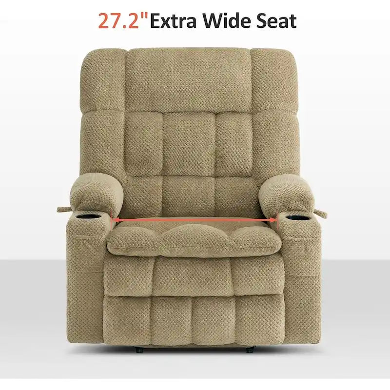 Dual Motor Power Lift Recliner Chair with Massage and Heat - Large Wide