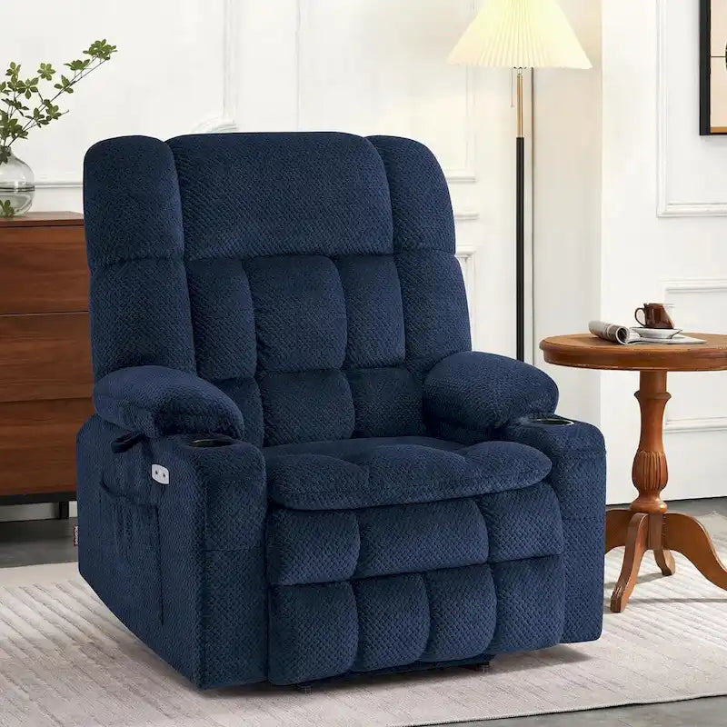 Dual Motor Power Lift Recliner Chair with Massage and Heat - Large Wide