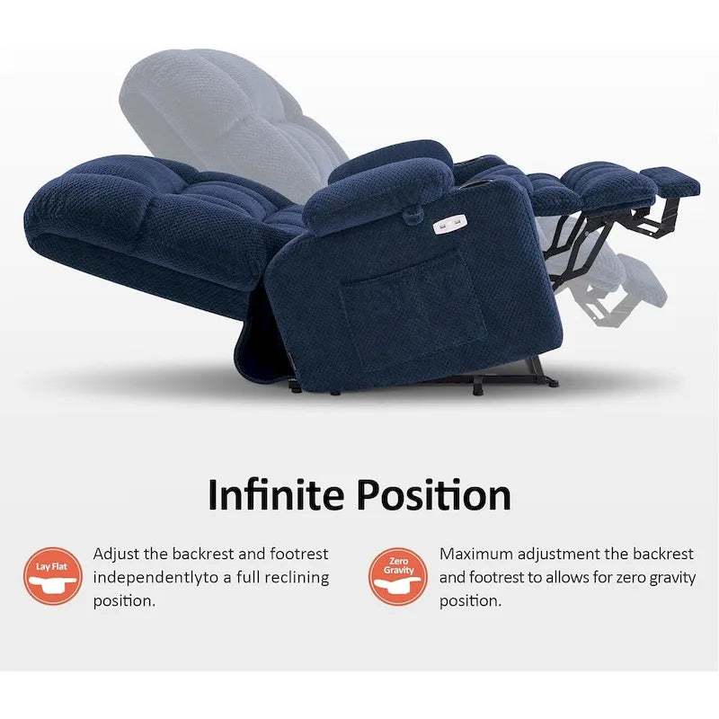 Dual Motor Power Lift Recliner Chair with Massage and Heat - Large Wide