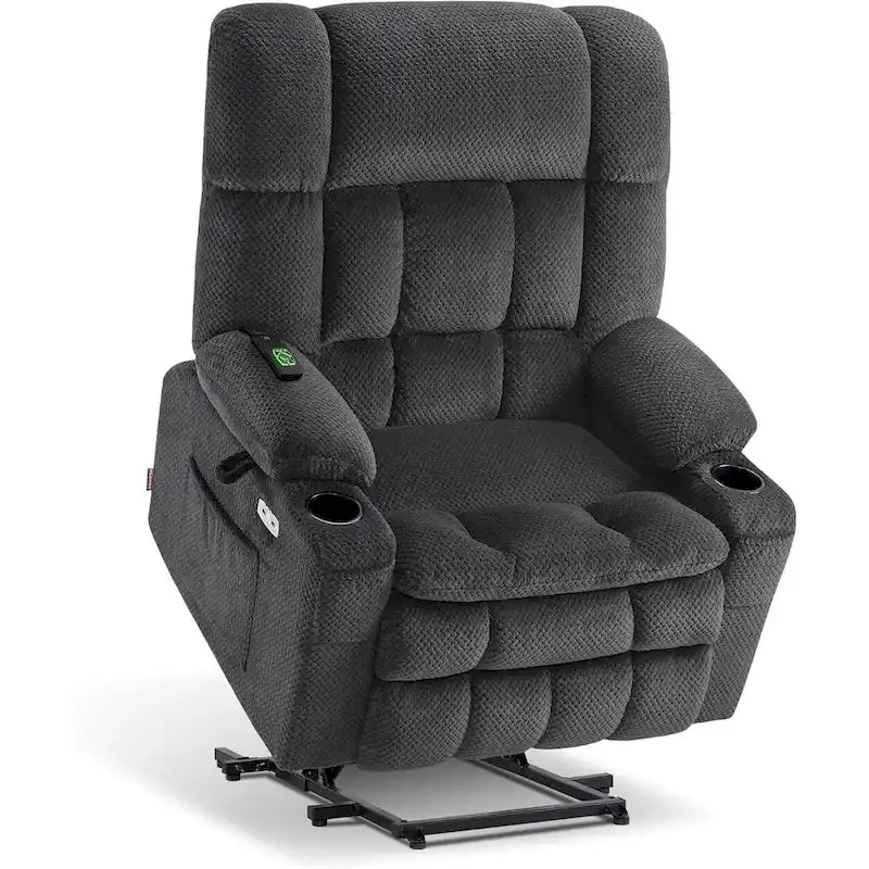 Dual Motor Power Lift Recliner Chair with Massage and Heat - Large Wide