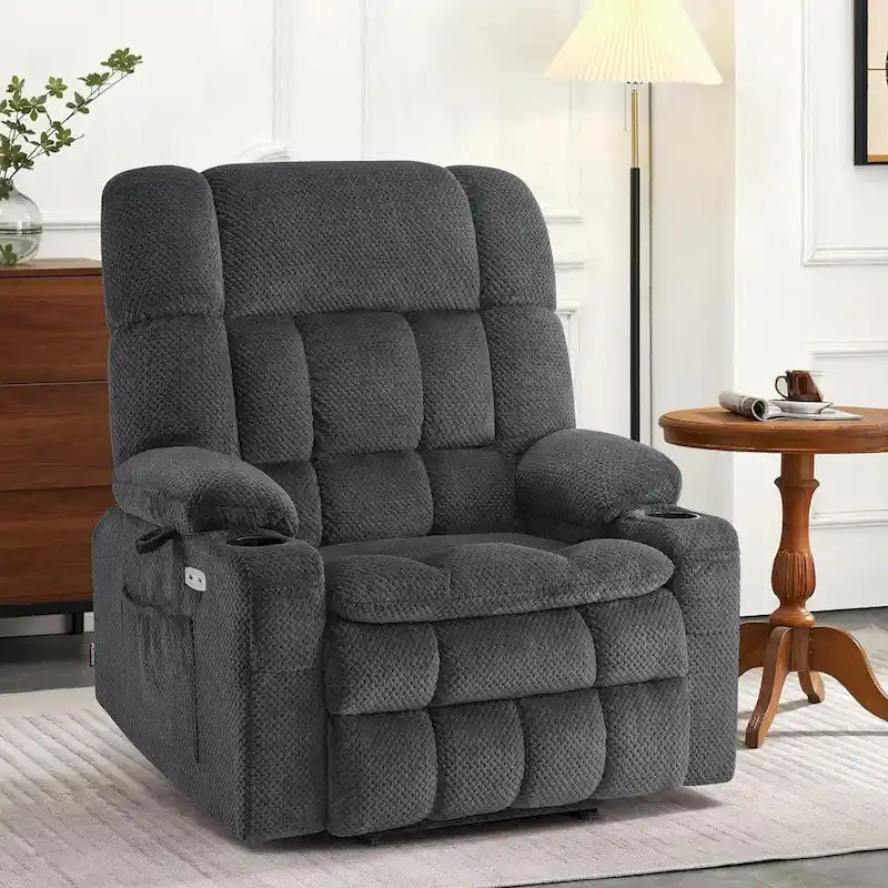 Dual Motor Power Lift Recliner Chair with Massage and Heat - Large Wide