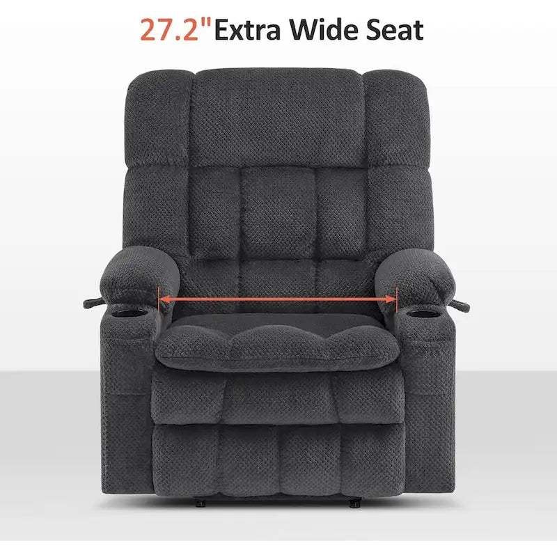 Dual Motor Power Lift Recliner Chair with Massage and Heat - Large Wide