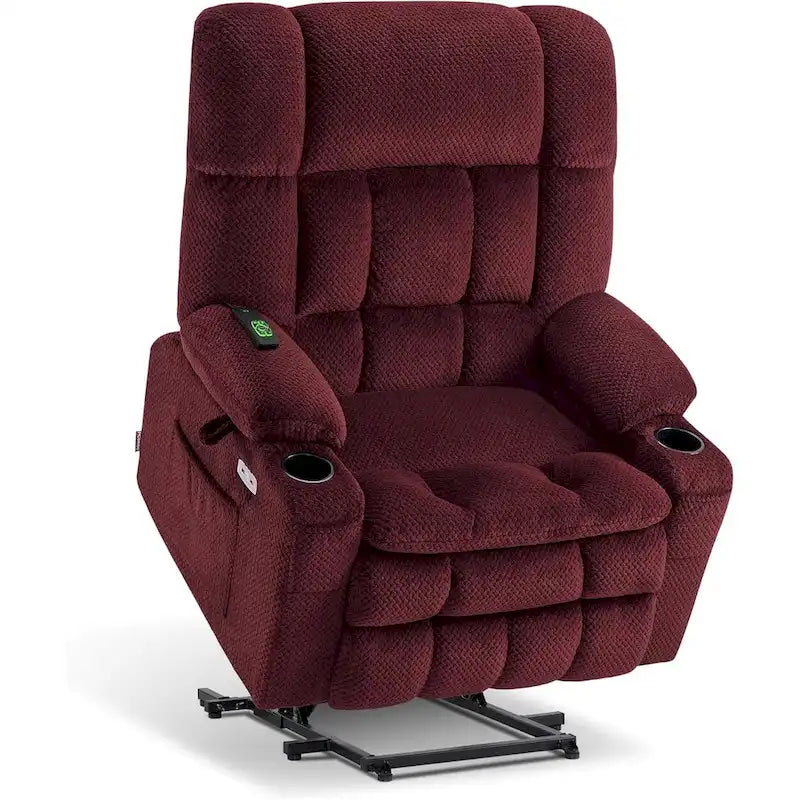 Dual Motor Power Lift Recliner Chair with Massage and Heat - Large Wide