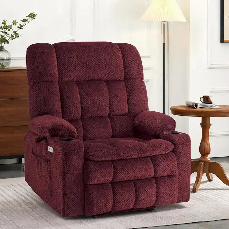 Dual Motor Power Lift Recliner Chair with Massage and Heat - Large Wide