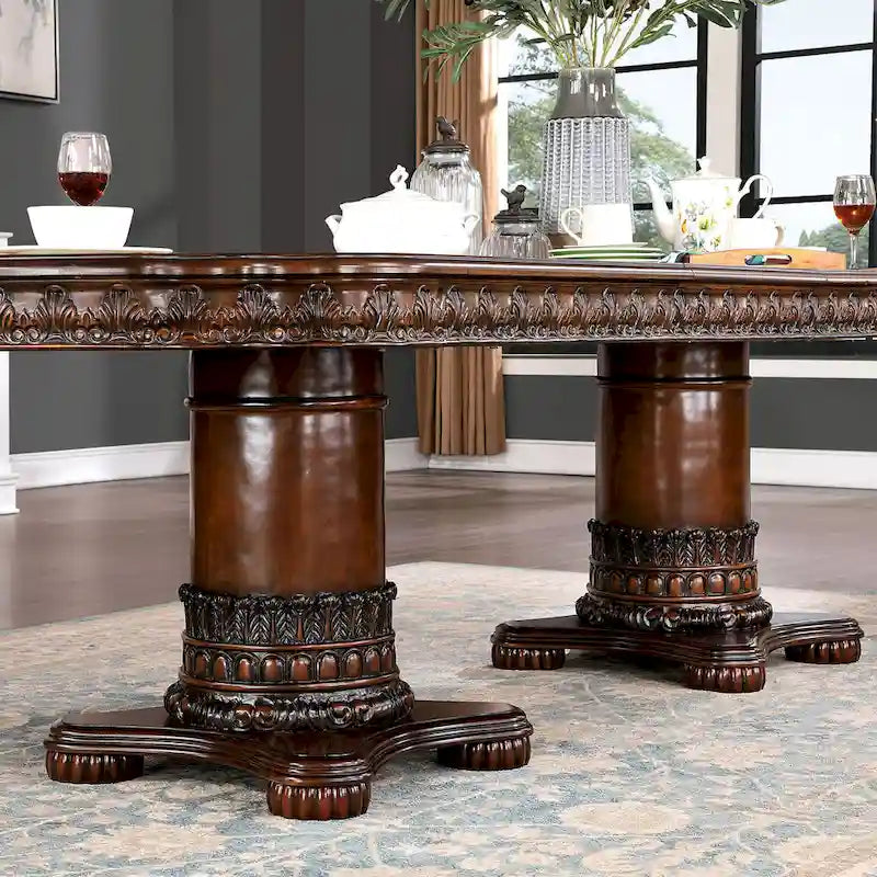 Furniture of America Abeena Traditional Cherry 120-inch Expandable Table