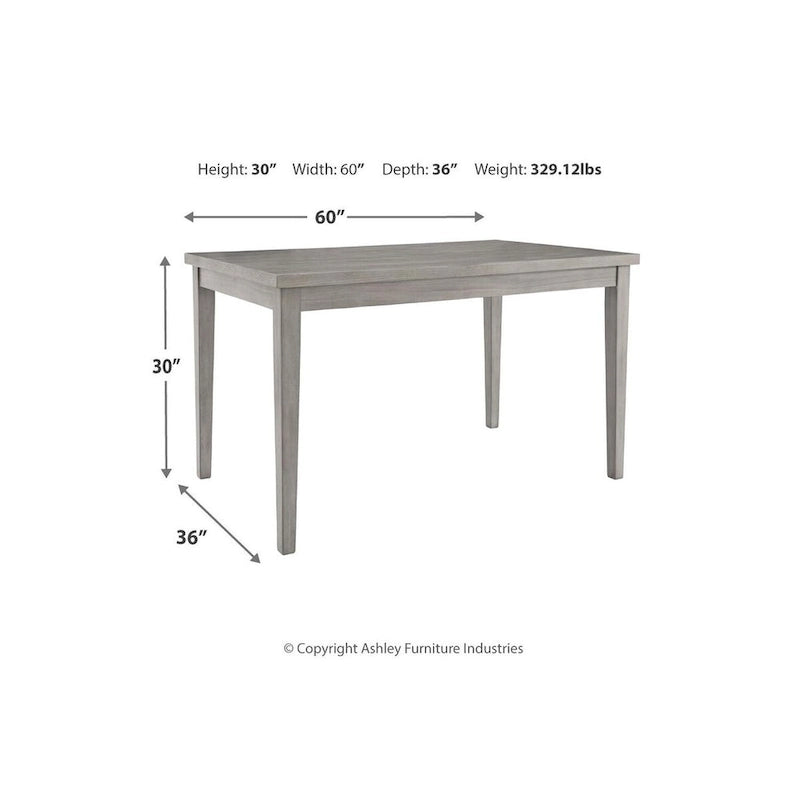 Gray Rectangular Dining Table with Reclaimed Wood Look
