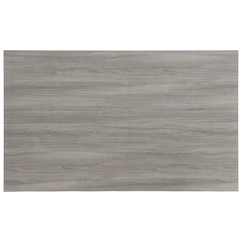 Gray Rectangular Dining Table with Reclaimed Wood Look