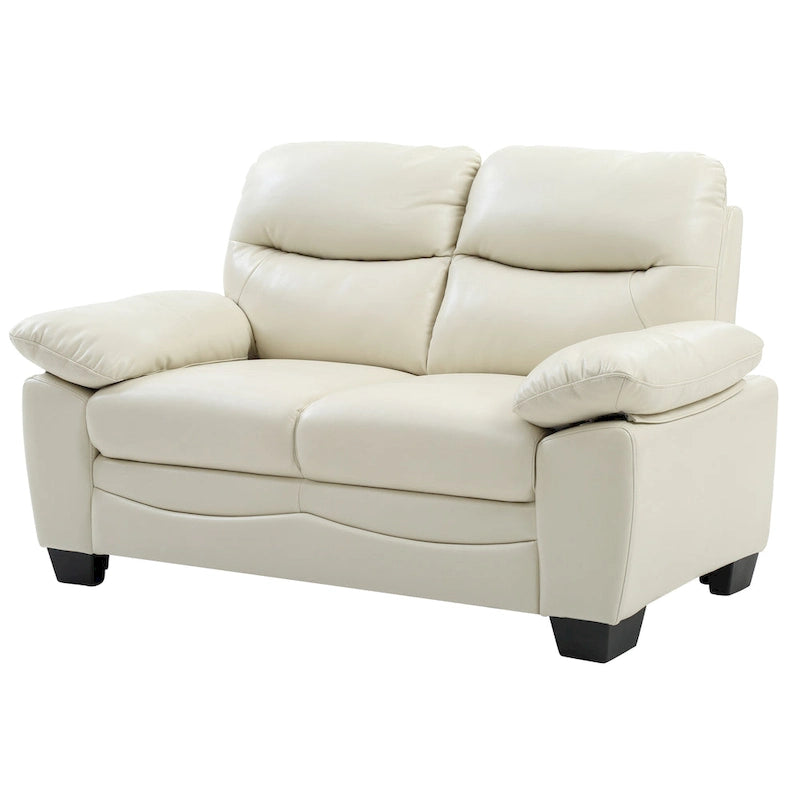 Faux Leather Loveseat with Pocket Coil Seating