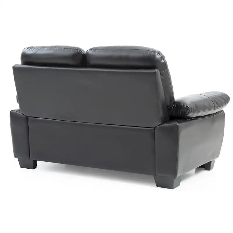 Faux Leather Loveseat with Pocket Coil Seating