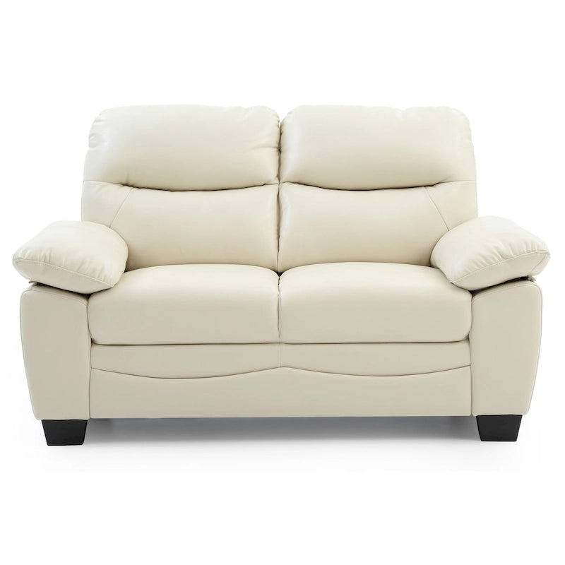 Faux Leather Loveseat with Pocket Coil Seating