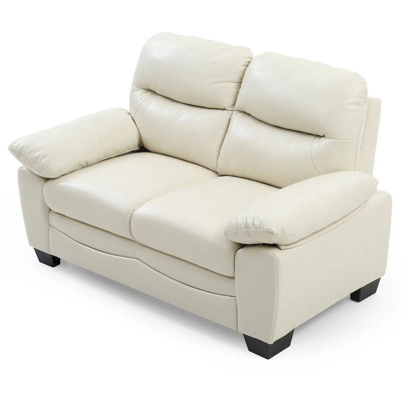 Faux Leather Loveseat with Pocket Coil Seating