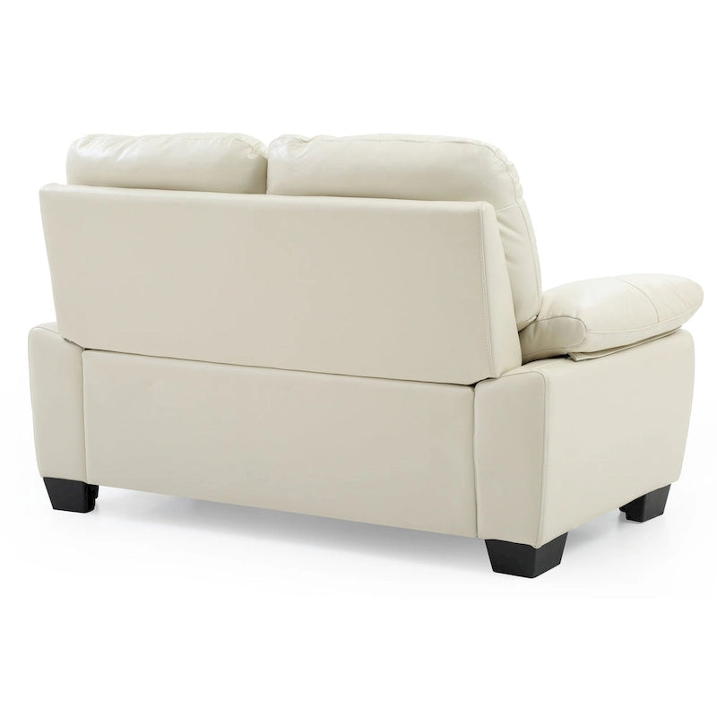 Faux Leather Loveseat with Pocket Coil Seating