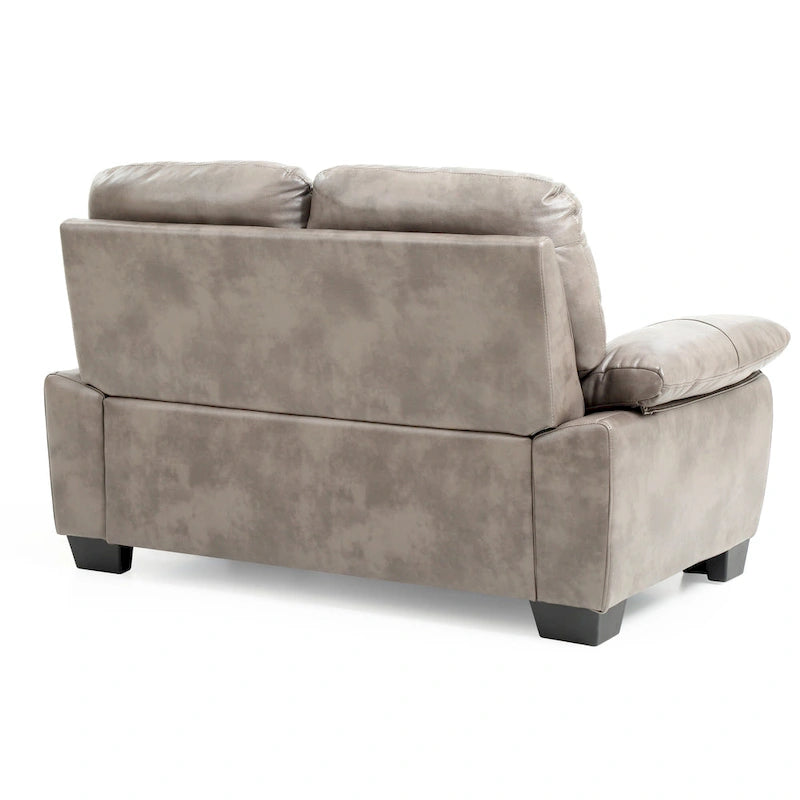 Faux Leather Loveseat with Pocket Coil Seating