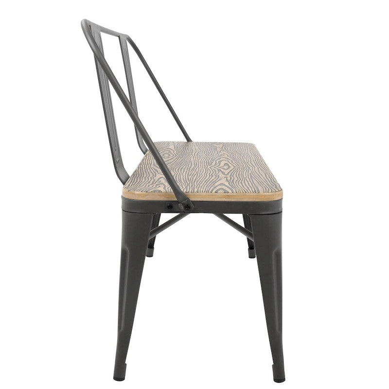 Industrial Metal and Wood Dining/Entryway Bench