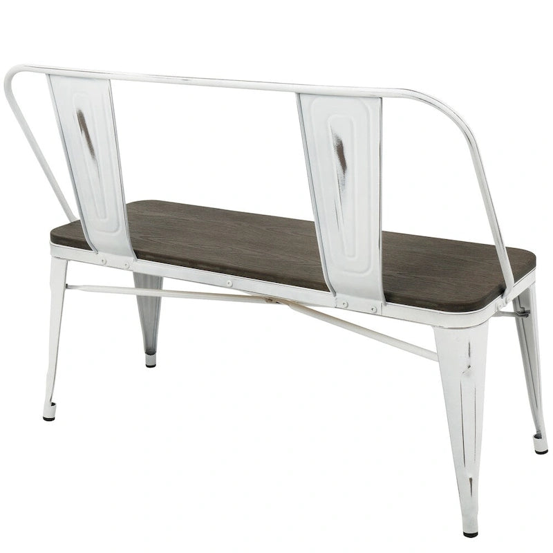 Industrial Metal and Wood Dining/Entryway Bench