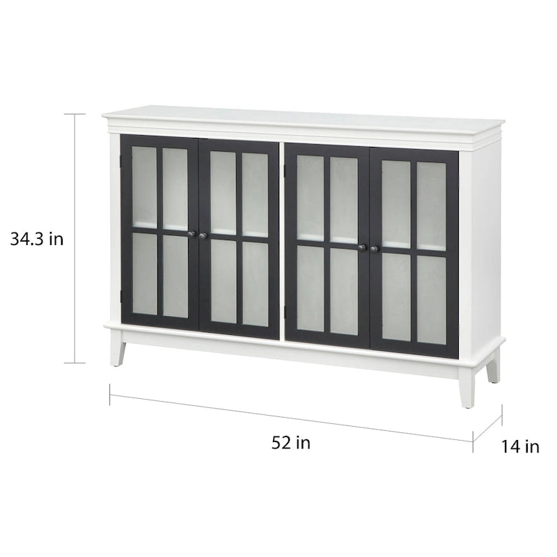 Frosted Glass Farmhouse Buffet/Sideboard