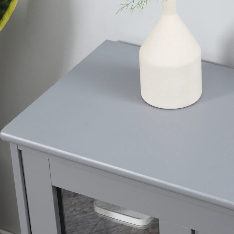 Modern Kitchen Sideboard with Sliding Glass Door and Adjustable Shelf