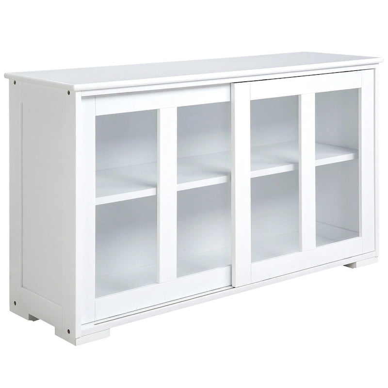 Modern Kitchen Sideboard with Sliding Glass Door and Adjustable Shelf