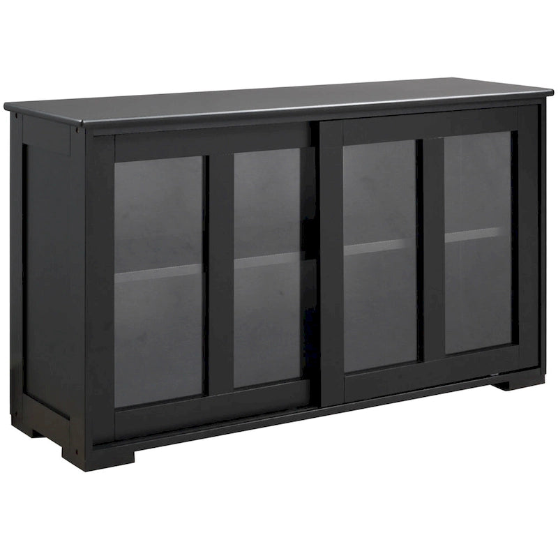 Modern Kitchen Sideboard with Sliding Glass Door and Adjustable Shelf