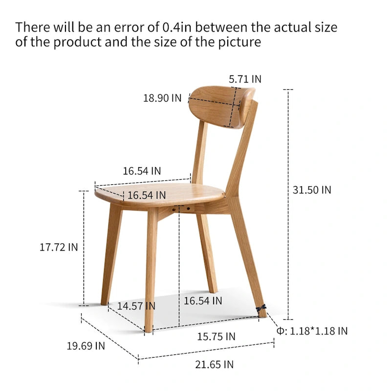 Solid Oak Wood Dining Chair - FAS Grade