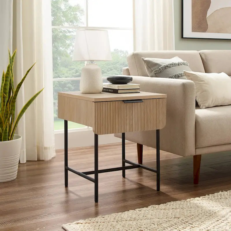 Minimal Fluted-Door Side Table