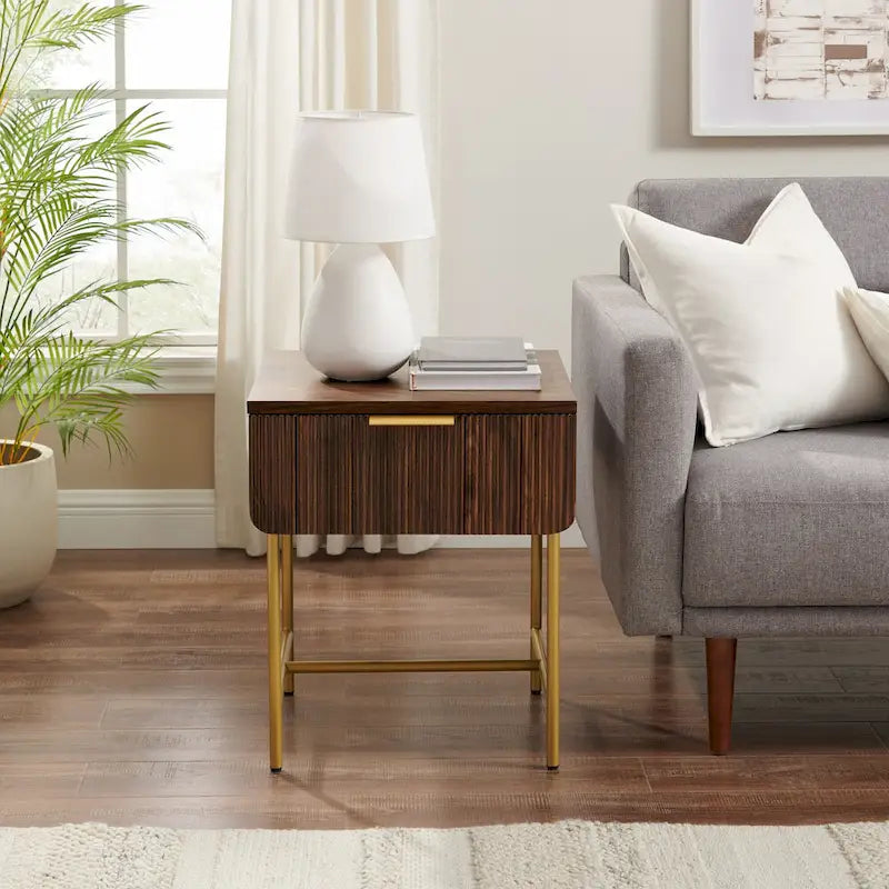 Minimal Fluted-Door Side Table