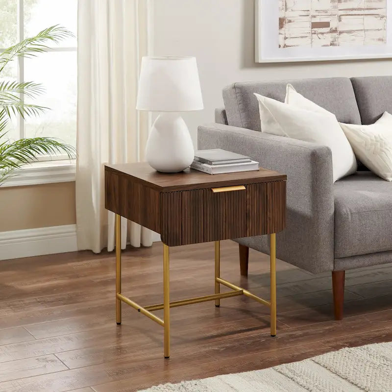 Minimal Fluted-Door Side Table