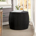 Handwoven Resin Barrel Side Table Storage Container